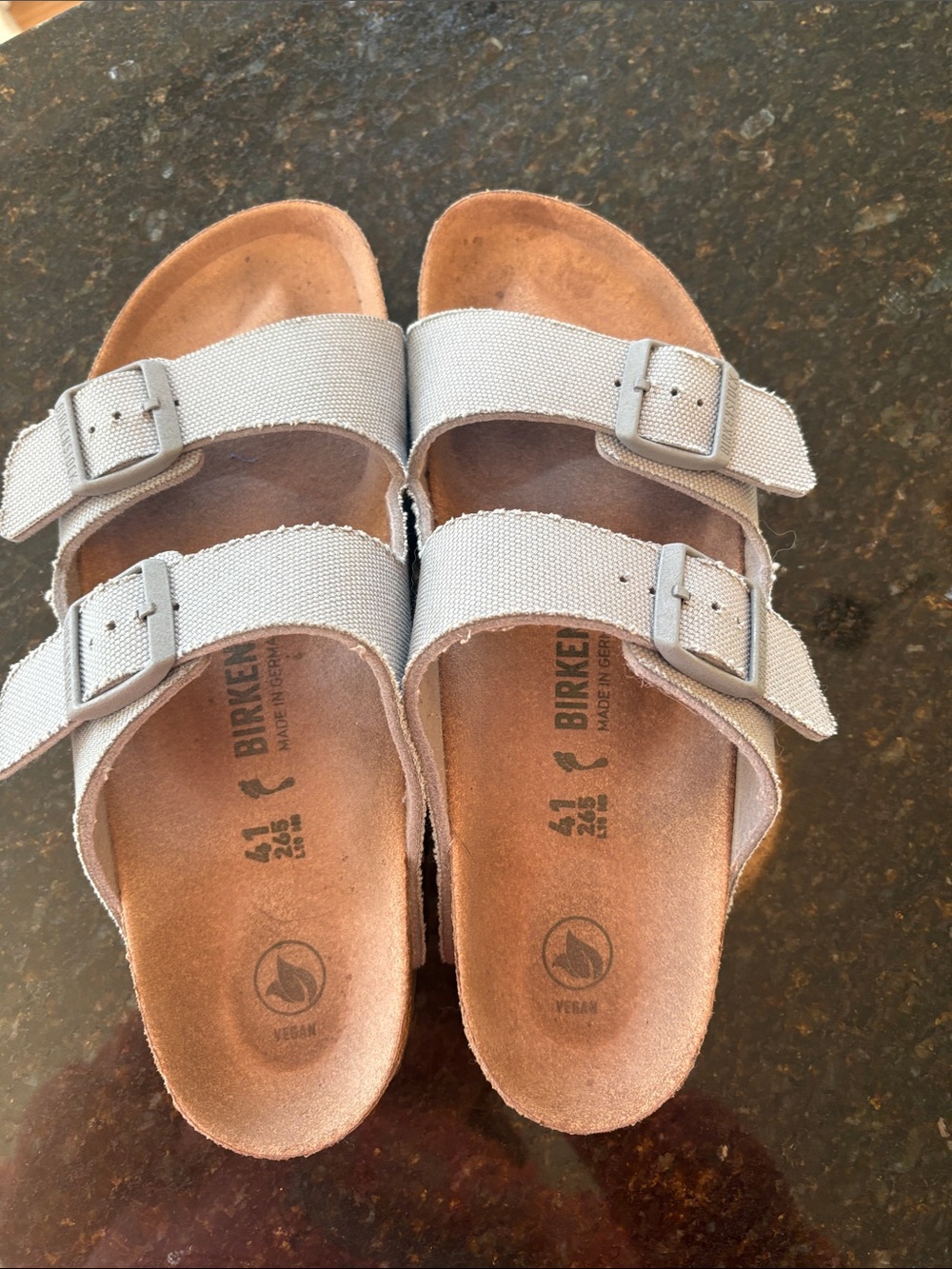 Birkenstock Women's Double-Strap Sandals in Light Gray Canvas